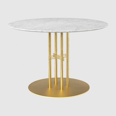GUBI「TS Column Diningダイニングテーブルφ110cm」マーブルホワイト真鍮ベース