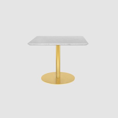GUBI「1.0 Lounge Table Square 80x80cm」マーブルホワイト真鍮ベース