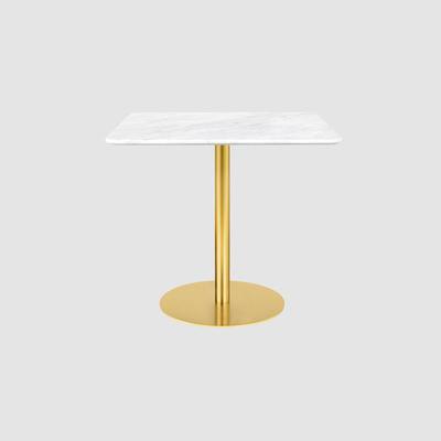 GUBI「1.0 Dining Table Square 80x80cm」マーブルホワイト真鍮ベース