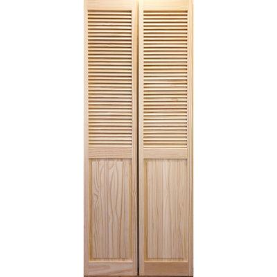 HOWDY ハウディー「木製バイフォールドドア 1424」ハーフルーバー クリアパイン 室内折戸