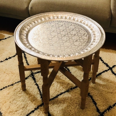 GADAN モロッコ家具 テーブル「メタルトレイテーブル Φ60 cm」