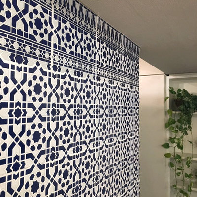 GADAN モロッコタイル 壁用タイル「パズルタイル ブルーB」