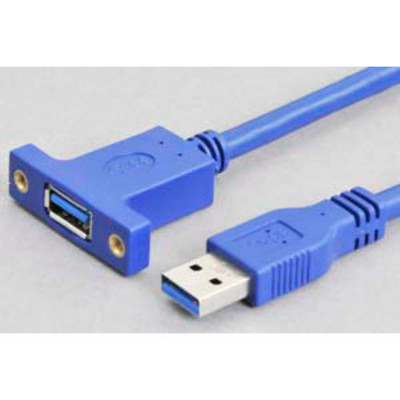 「パネルマウント USB3.0ケーブル Aオス－パネルマウントAメス」USB3-AMPAF