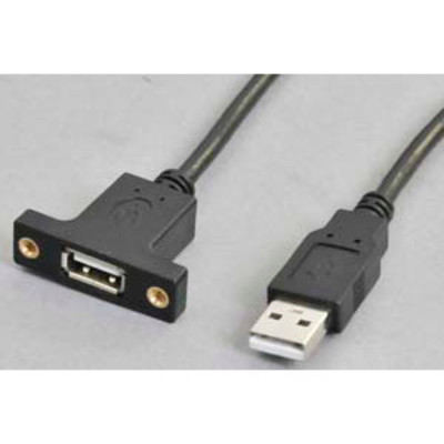 「パネルマウント USB2.0ケーブル Aオス－パネルマウントAメス」USB2-AMPAF