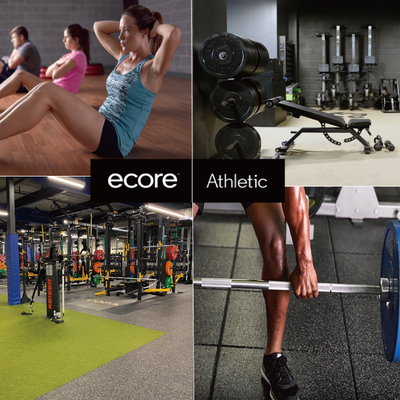 『ecore Athletic』フィットネス・トレーニング用 ゴム床材 / 衝撃吸収性 / 耐久性