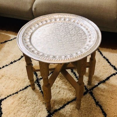 GADAN モロッコ家具 テーブル「メタルトレイテーブル Φ45cm」