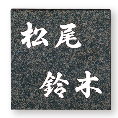 天然石表札「スタイルプラス（グレーミカゲ 白文字）FS26-201」二世帯住宅用