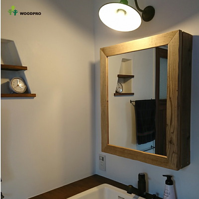 OLD ASHIBA（足場板古材）ミラーキャビネット 洗面鏡 鏡 収納 新築 戸建 木製 無垢