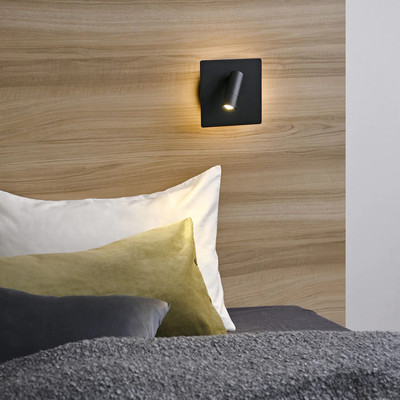 「間接光 リーディングライト 角型 MBK025」スポットライト 読書灯 寝室照明 全3色